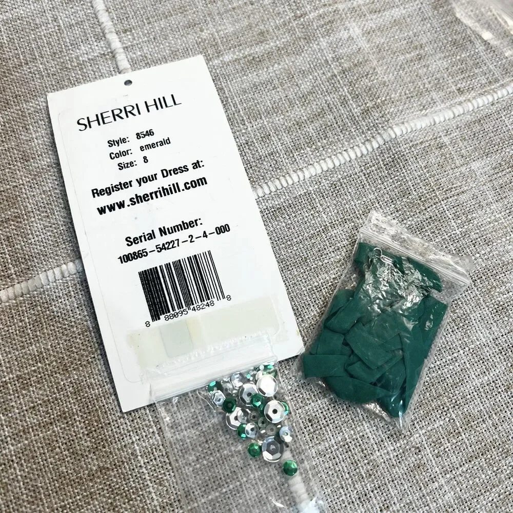 Sherri Hill Formal Dress #8546 Mardi Gras Strapless Emerald Green NWT Women’s 8 - Picture 8 of 14